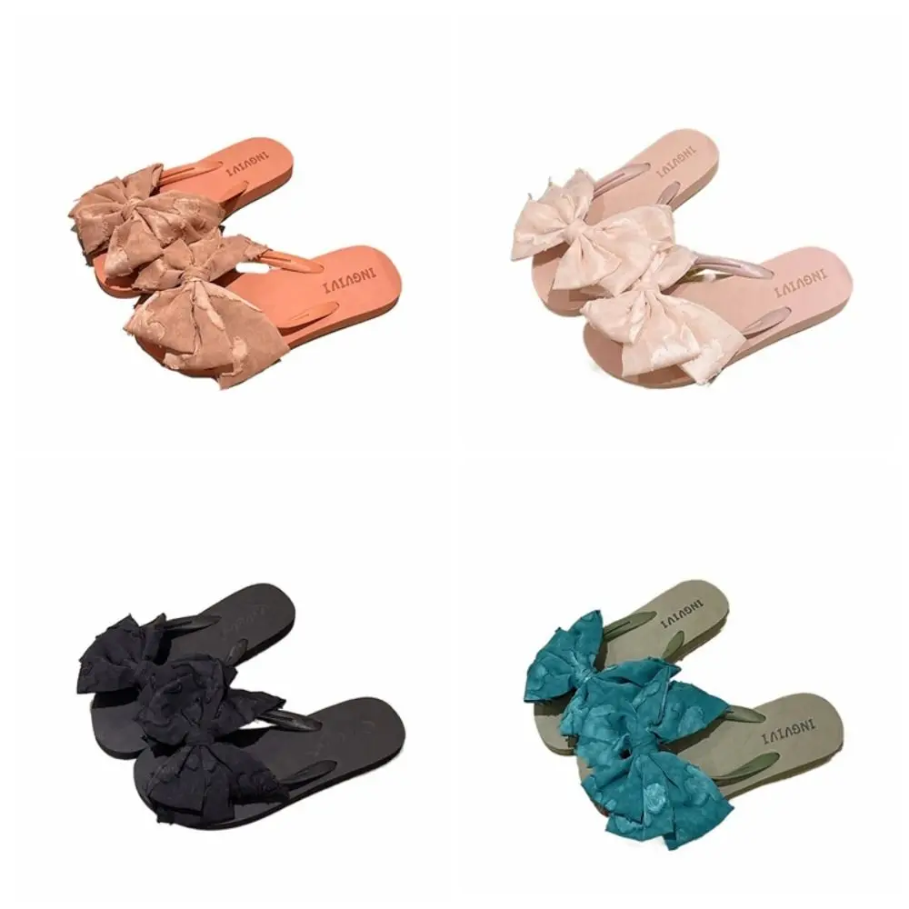 All Match Soft Sole Bowknot Flip Flops Anti Slip Sweet Beach Slippers Beachwear Shoes Slides Sandals Outdoor view 5