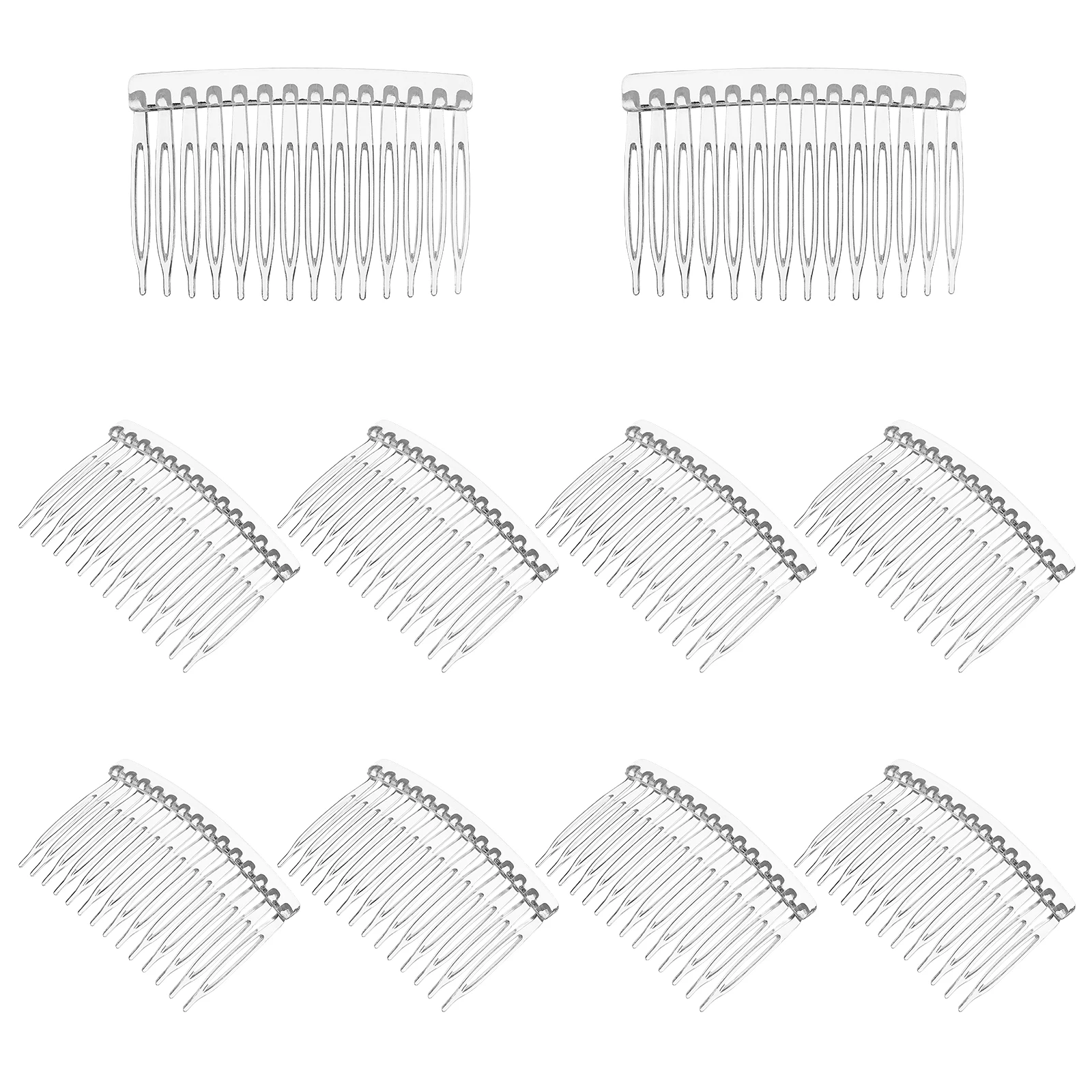 10pcs Clear plastic Hair Side Clip Combs Portable Bridal Girls Hair Clips Veil Comb DIY Hairstyle Side Clip Combs Pin Barrettes