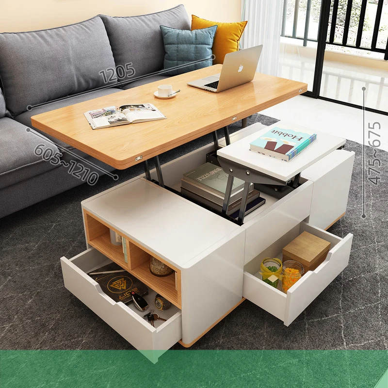 Wheels Nordic Coffee Table Multifunctional Walnut Storage Luxury Modern Coffee Table Designer Unique Muebles De Sala Furniture