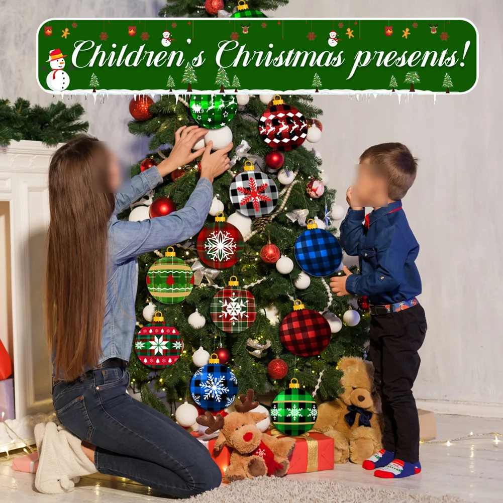 Christmas Outdoor Sign Decorations 24 Pcs Double Sided Ornaments for Yard and Garden Use Weatherproof Plastic Construction