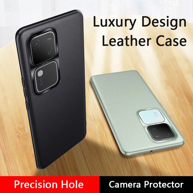 Full Cover Leather Phone Case For VIVO S18 V30 Pro S18e Ultra Thin Hard Back Camera Protector Metal Bumper Shockproof TPU Shell