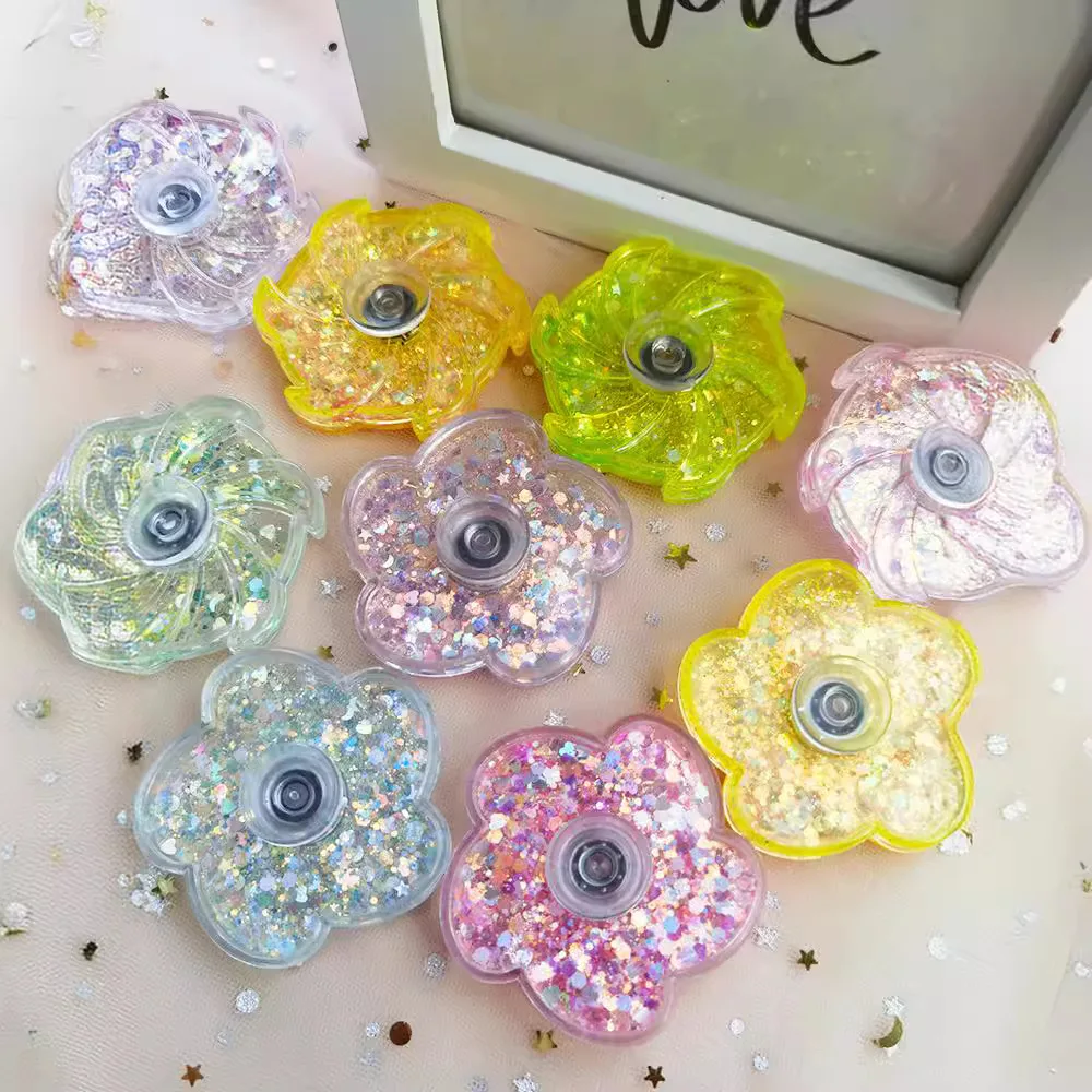 Fidget Spinner Rustling Portatile ad alta velocità di rotazione Giroscopio rotante simile a petalo Regali giocattolo antistress da scrivania con paillettes colorate