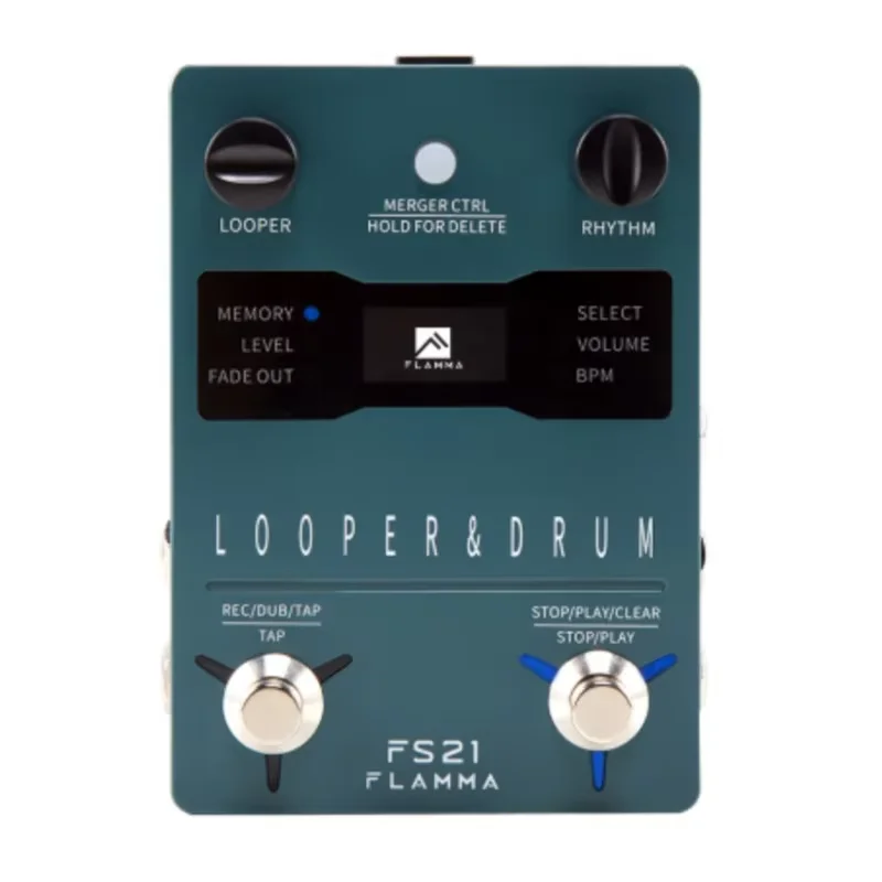 FLAMMA FS21 Drum Machine Looper Guitar Effcts Pedal 160 Minutes Looper 100 Drum Grooves Support Software Editing with LED Screen