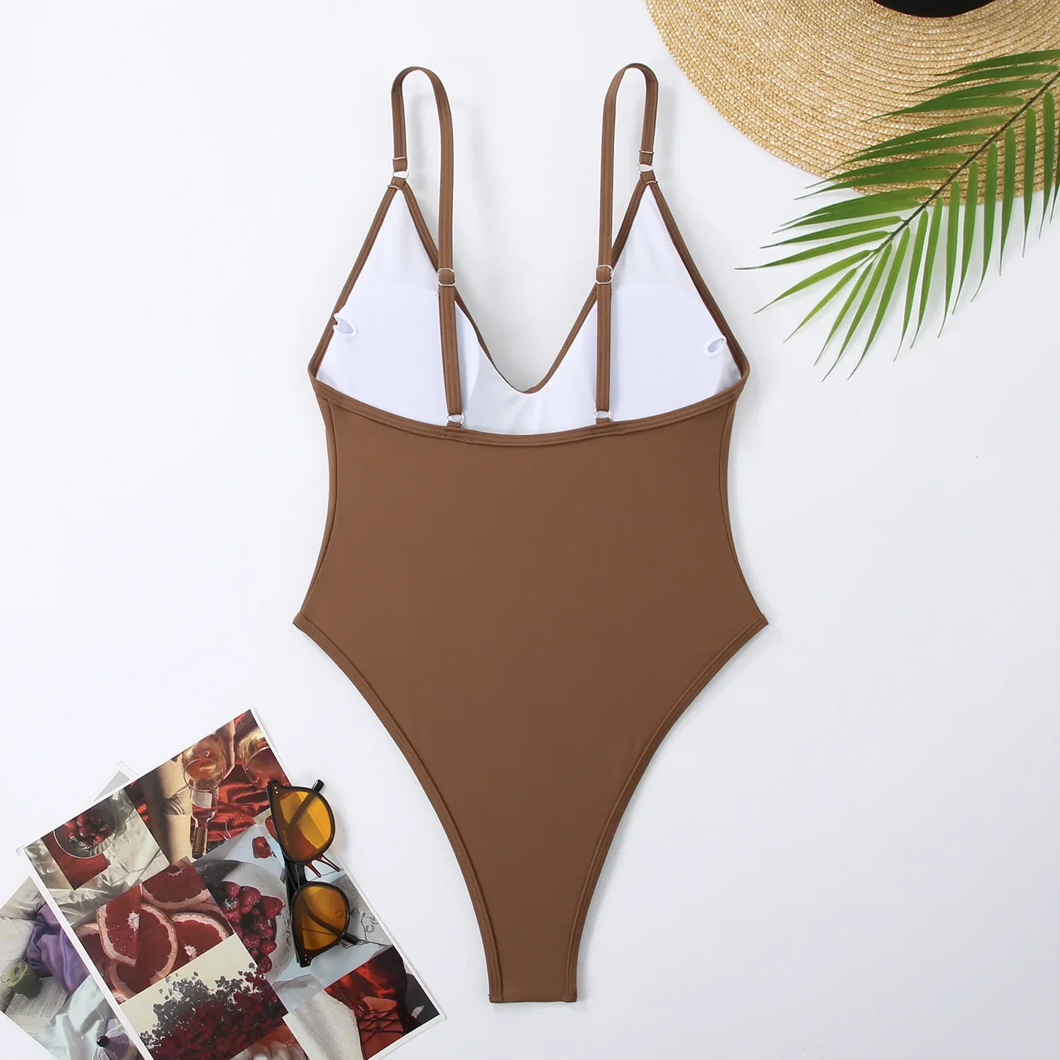 Seksowny jednoczęściowy kostium kąpielowy dla kobiet Lato 2025 Nowy prosty styl Stroje kąpielowe Stringi Monokini Strój kąpielowy Micro Bikini Mujer Biały — zdjęcie 6