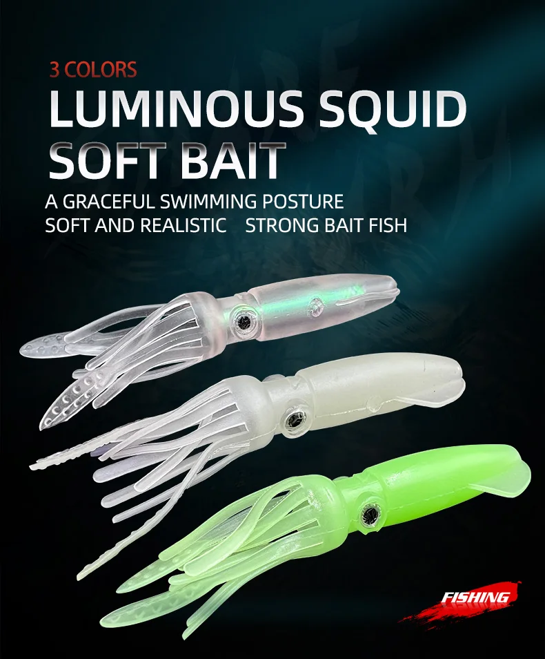 ShareShark 5 Stück/Set 10cm Bionischer Tintenfisch-Köder Künstlicher Meeresfischerei-Köder Outdoor-Angelzubehör – Detail 1