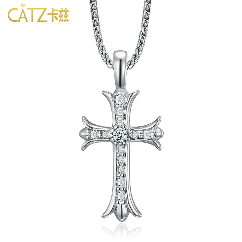

CATZ Zircon Cross Necklace Stainless Steel Women 'S Fashion Pendant Necklace 60cm Faith Jewelry Women' S Religious Gift