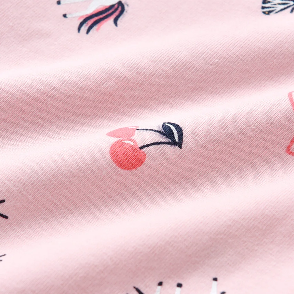 VIKITA Girls Licorne Leggings Pants Cotton Casual Trousers Toddlers Kids Cartoon Pink Leggings with Pockets Children\'s Clothing