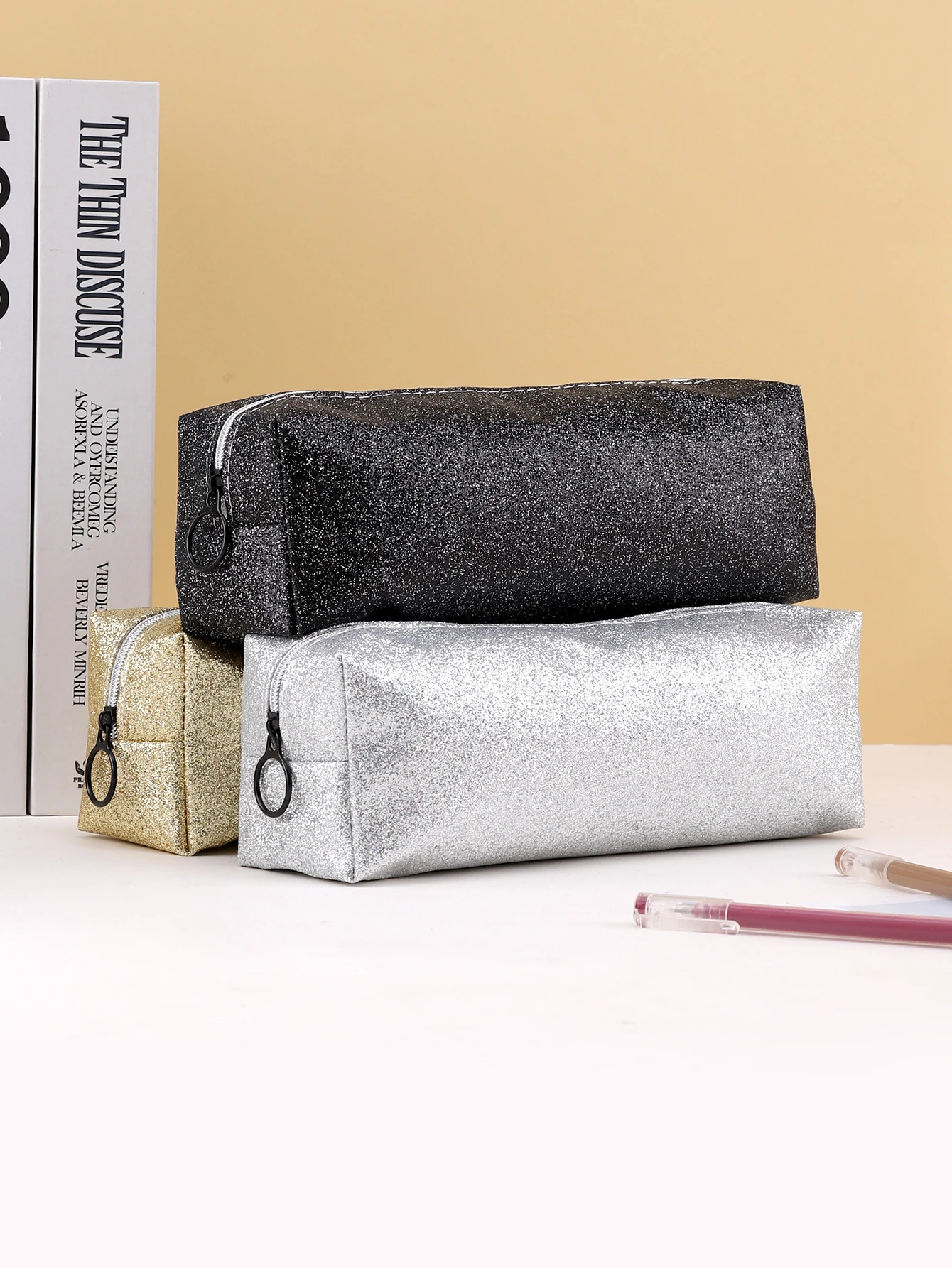 

Блестящий нежный пенал Портативный монохромный пенал Школьные канцелярские товары Подарки для школы Trousse Пенал