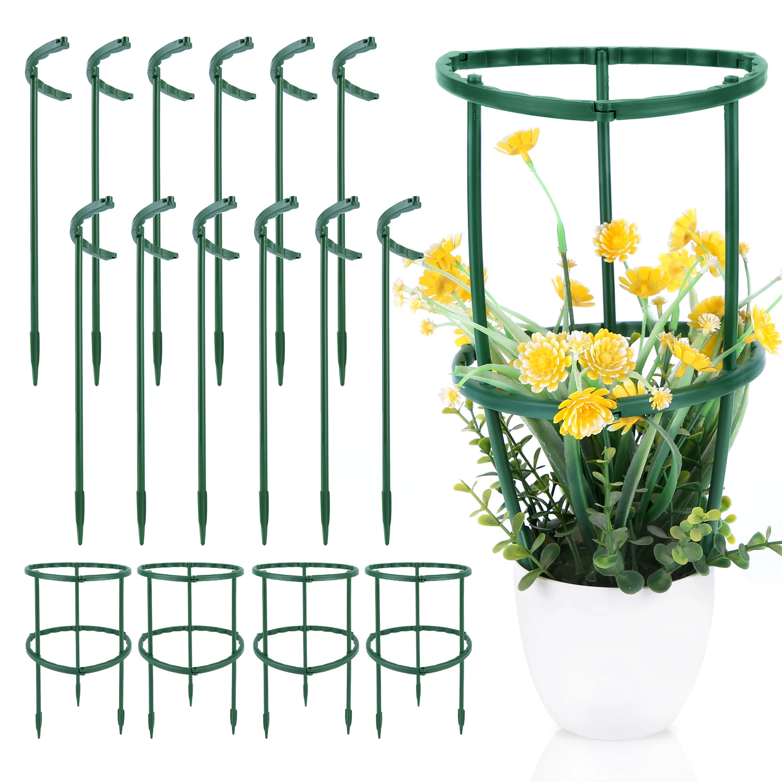 6Pcs Plant Support Stakes Plastic Plant Support Multifunctional Garden Flower Support Indoor Plant Stake for Climbing Plants