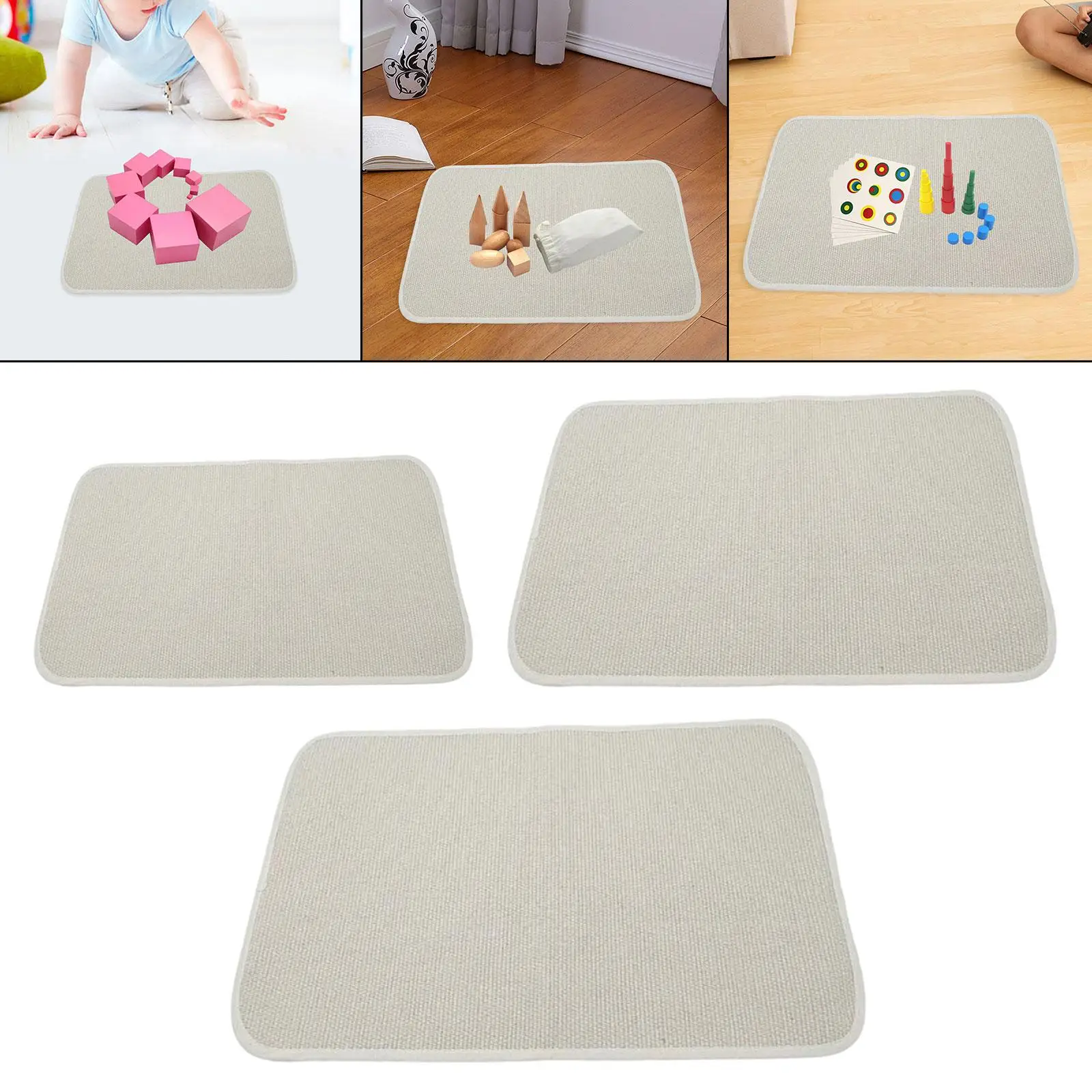 Montessori Material Rug Classroom Working Rug Baby Work Rugs Nursery Rug for Indoor Early Education Center Playroom Picnics