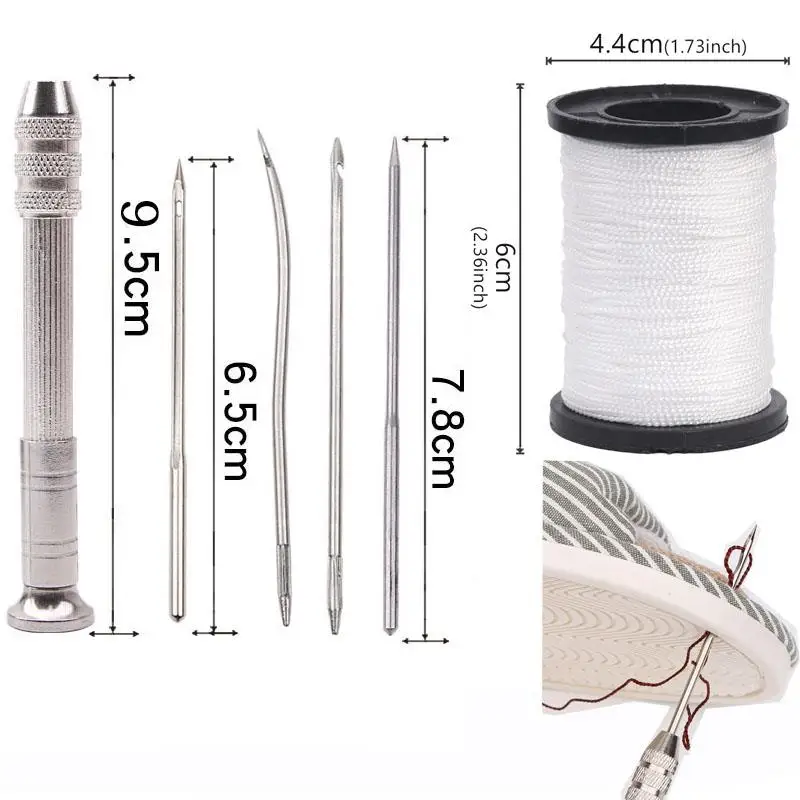 Leather Sewing Awl Set Replaceable Multifunctional Shoes Repair Tool Kit Punch Stitching Needles DIY Sewing Leathercraft