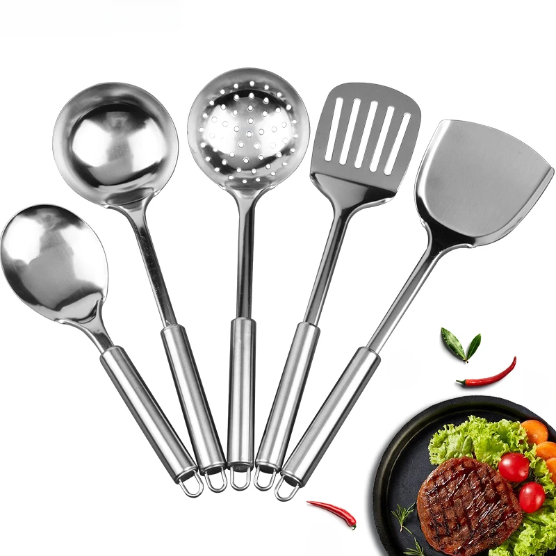 Stainless steel kitchen cookware set,Colander,soup spoon,perforated shovel, pot shovel, rice ladle,kitchen special cooking tools