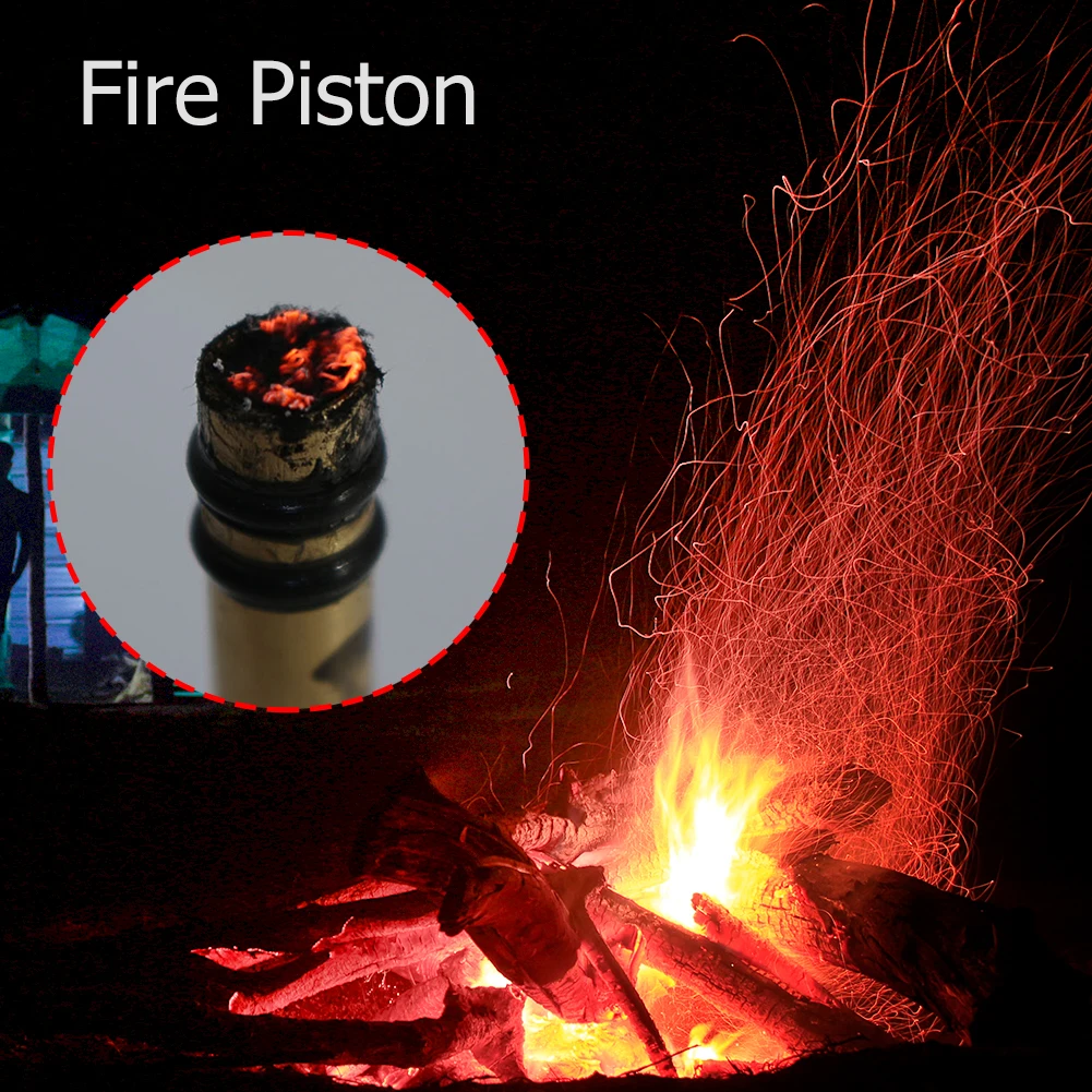 Outdoor Survival Useful Emergency Metal Fire Starter Piston Camping Hiking Instant Tool