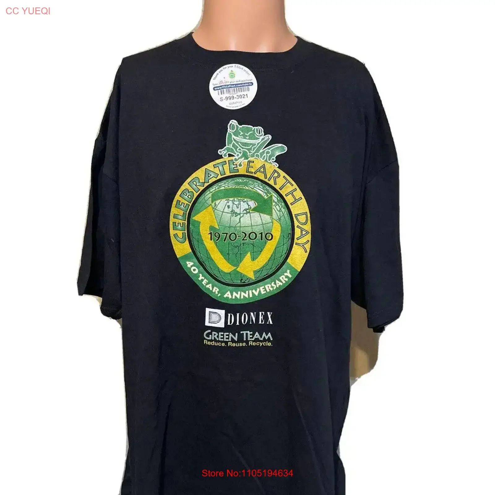 NWT احتفال يوم الأرض 1970 2010 40 سنة الذكرى أسود تي شيرت حجم 2XL خمر غسلها تنوعا الرسم الموضة