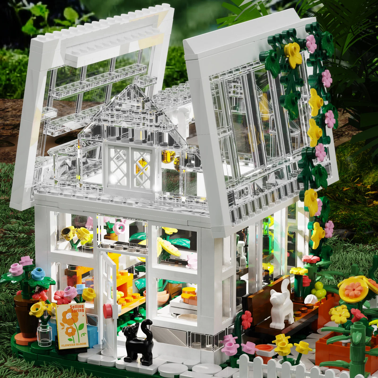 Newest Flower House Mini Building Block Set City Street View Greenhouse Building Blocks Model Kits Birthday Gifts for Children