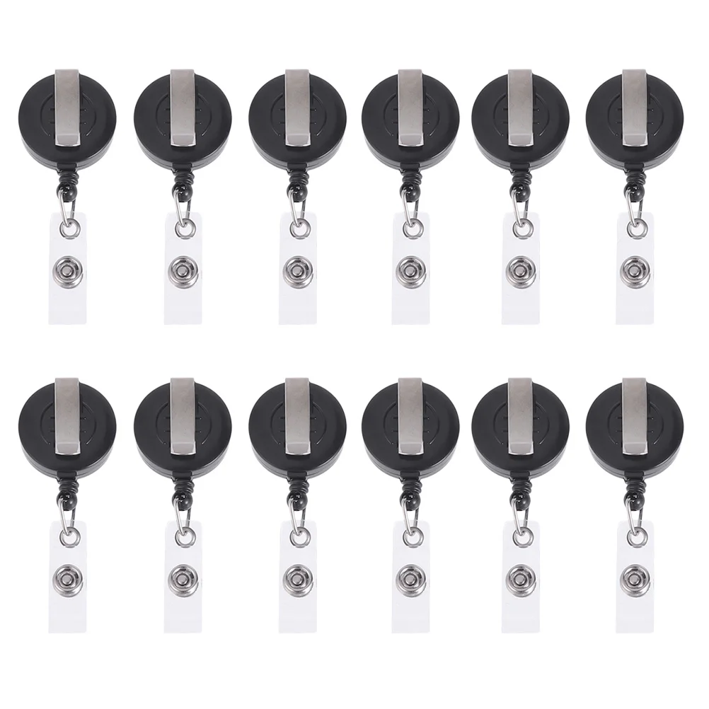 

12pcs Id Badge Reel Clip Strong Metal Badge Holder For Nurse Teacher Student Key Reel Swivel Clip Phone Lanyard Accessory