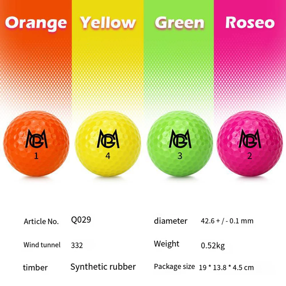 12pcs/Box Pgm Golf Balls Professional Color Competition Double Layer Practice Game Ball Visual Rolling Direction Gift Q029