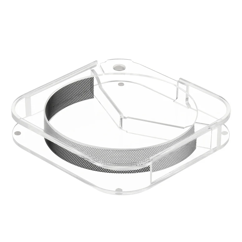 Desktop Static Dustproof Stand for Mac Mini with Heat Dissipation Mesh and Acrylic Base Designed for Optimal Device Cooling