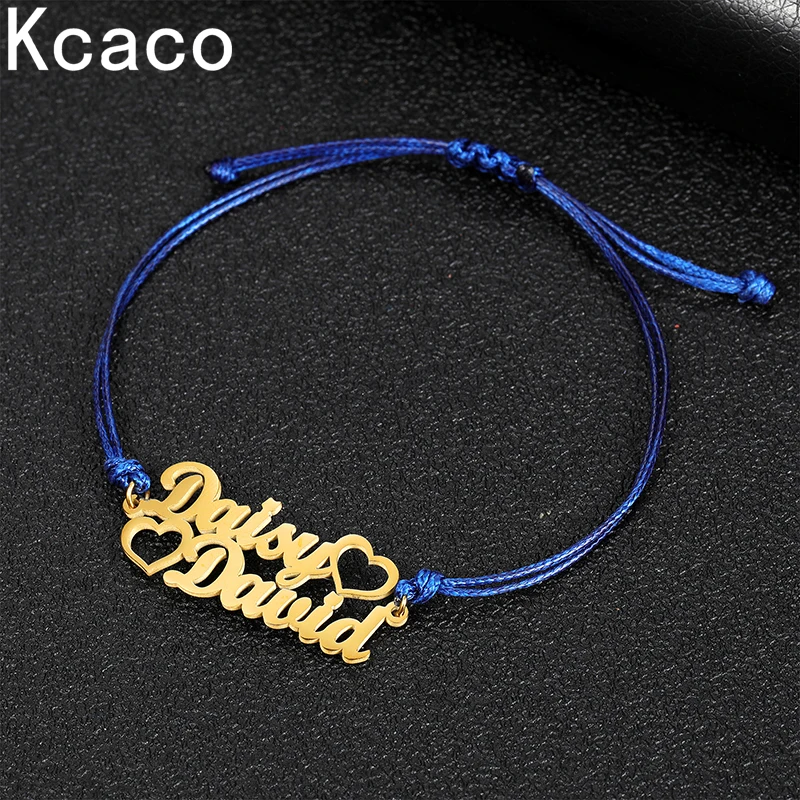 

Personalized Custom Name Bracelet Stainless Steel Nameplate Adjustable Rope Chain Banquet Bridesmaid Gift Friendship Bracelet