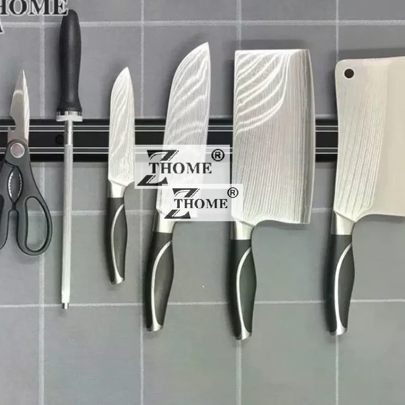 Magnetic Knife Holder With Strong Magnetic Force Easy Installation For Home Kitchen Cutlery And Utensil Storage