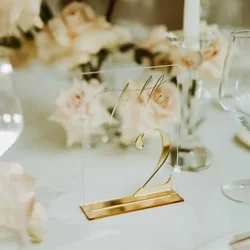 Gold Mirror Wedding Table Numbers Wedding Signs 3D Table Numbers Wedding Decor Table Numbers with Stand