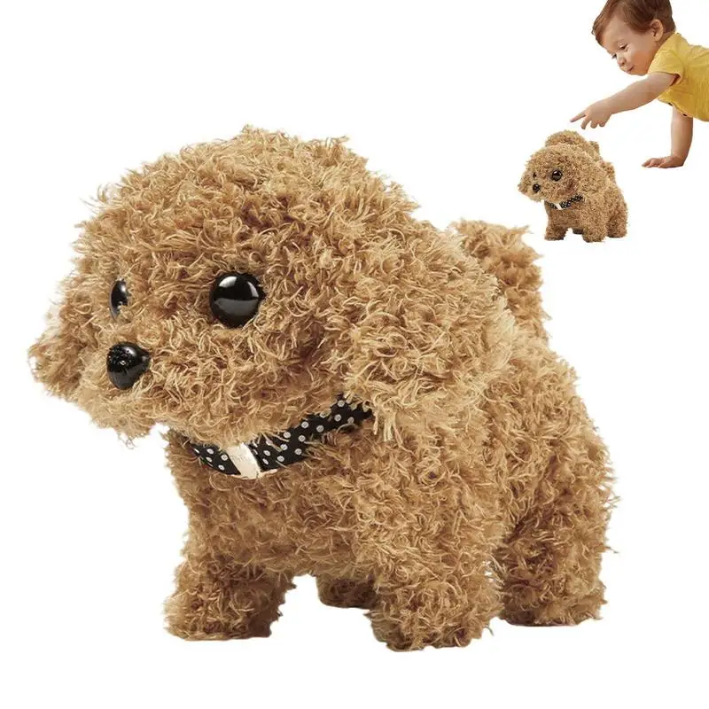 Electric dog toys Stuffed Electronic Puppy Interactive Plush Dog Toy Adorable Walking Electronic dog Features Walking Barking