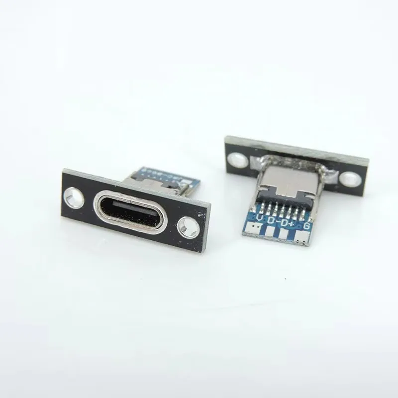 2-pin 4-pin Type-c USB 3.1 Jack Charging Data Interface Fixed Board Type-c Female Connector Charging Port Socket Fixing Plate E4
