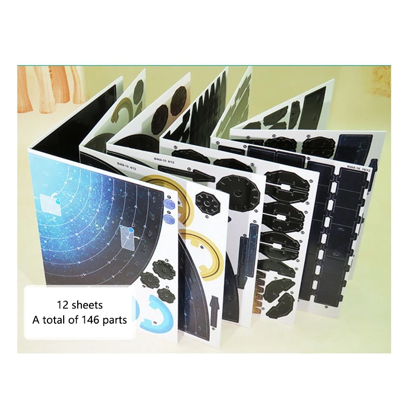 146Pcs 3D Solar System Puzzle Set Planet Board Game Paper DIY Jigsaw Learning & Education Science Toy Kids Birthday Gift-Drop Sh