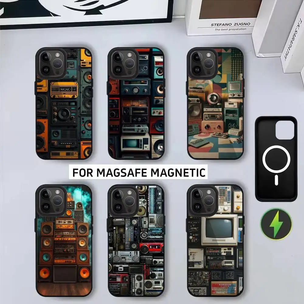 

R-Retro M-Music A-Appliances Phone Case For iPhone17,16,15,14,13,12,11 Plus,Pro Magnetic with Magsafe Wireless Charging