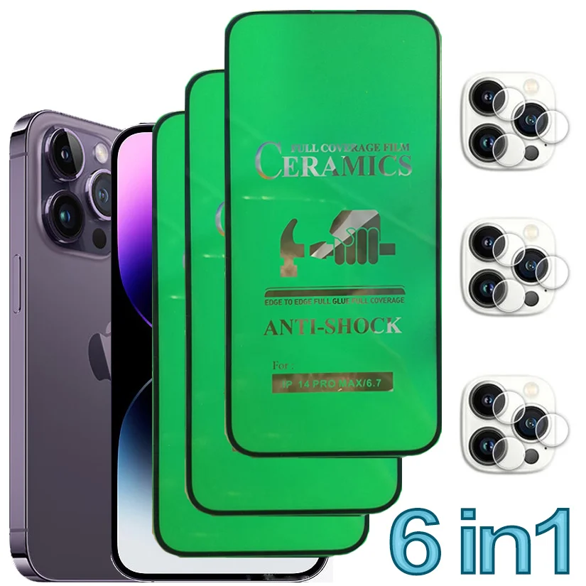 Soft Ceramic Film For iPhone 14 Pro Max Screen Protector iPhone14 Pro Max 9HD Smartphone bendable Films Apple iPhone 14 Plus Camera Lens Protection iPhone 14Pro 14 ProMax Not Glass