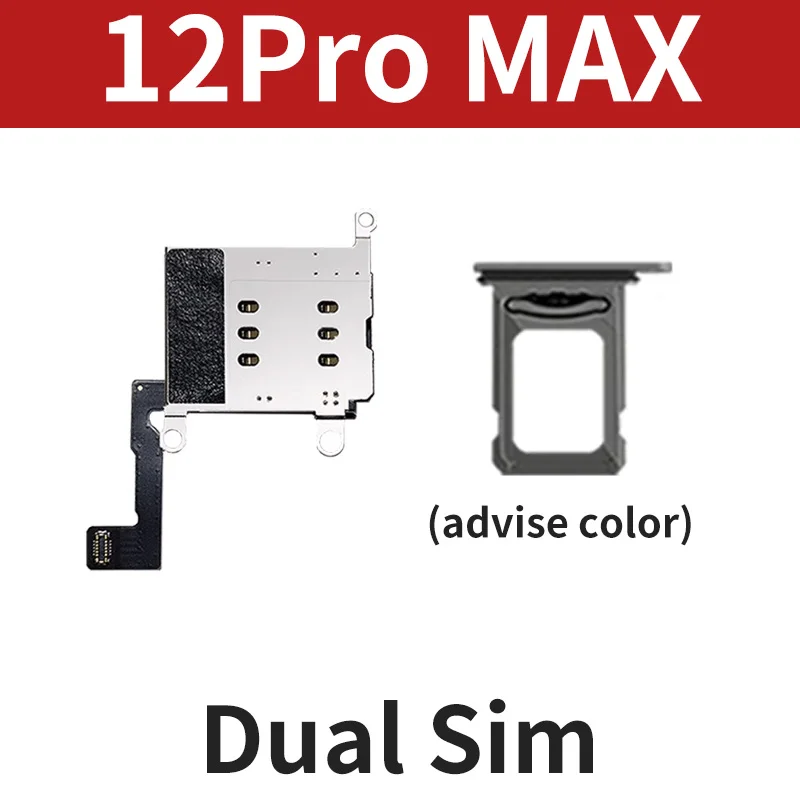 Dual Sim Card Reader   Tray Slot Holder Adapter Connector Flex Cable For iPhone 12 13 11 Pro MAX XR Phone Replacement Parts ket