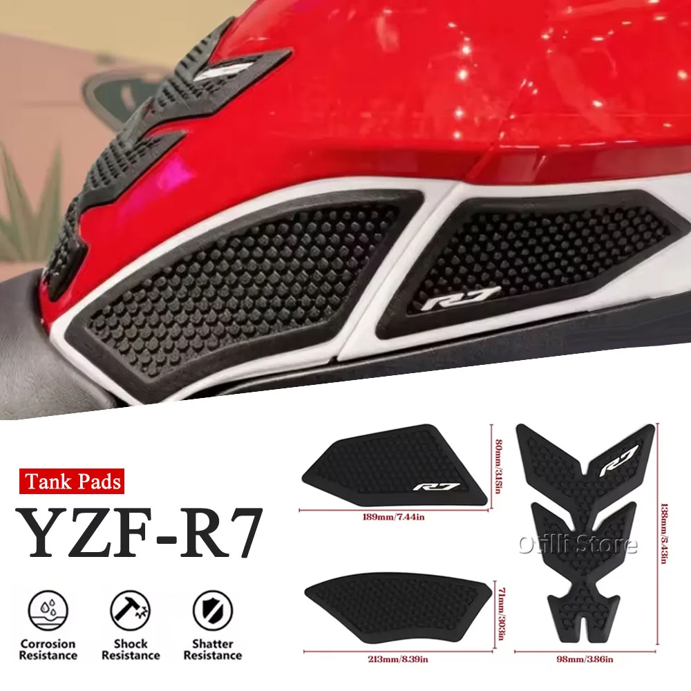 

Fits For Yamaha YZF-R7 YZF R7 YZFR7 2026 Motorcycle Tank Traction Pad Anti Slip Sticker Gas Knee Grip Protector 3M Decal