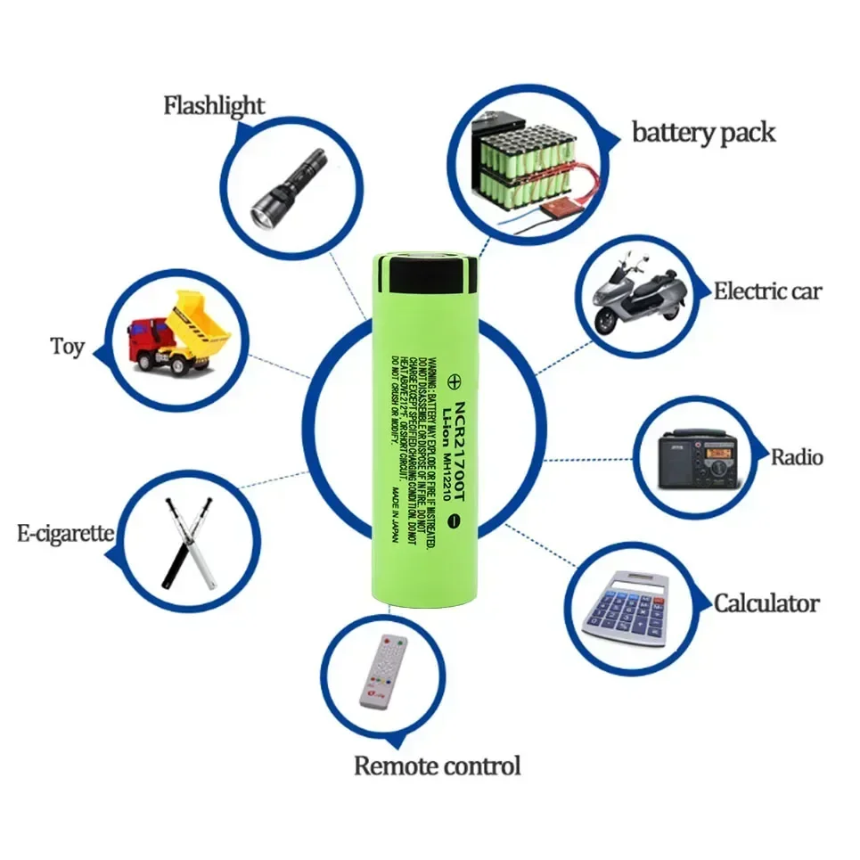 Original 21700 Battery 4800mAh NCR21700 48T 3.7v Lithium Rechargeable Batteries High Capacity for Flashlight Toys HD Cell