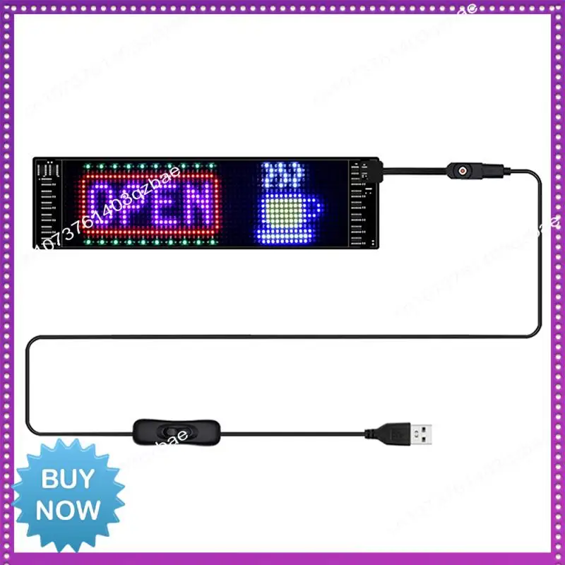 

Горячий гибкий светодиодный дисплей Ltem USB 5 В 16X 96, разрешение RGB, прокрутка текста, анимация для рекламы, автомобиля, дома, 9,2X 37,2 см