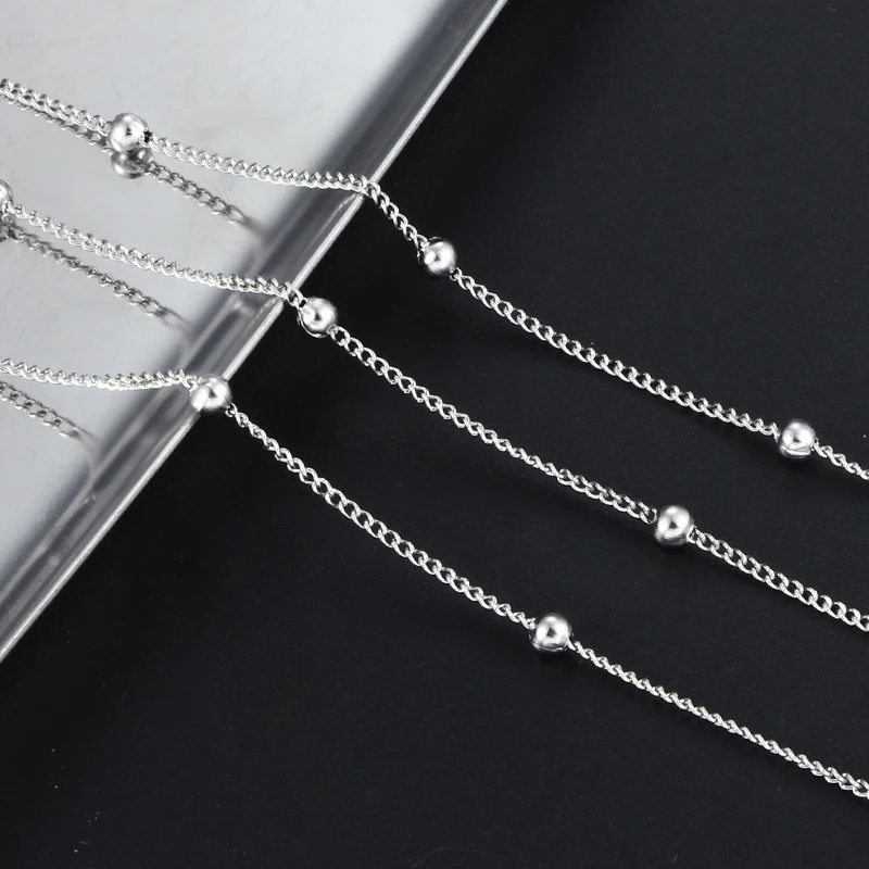 New Side Ball Bead Chains Stainless Steel Jewerly Making Supplies Acceessorie DIY Necklace Bracelet Tassel Fashin Cool Ornament