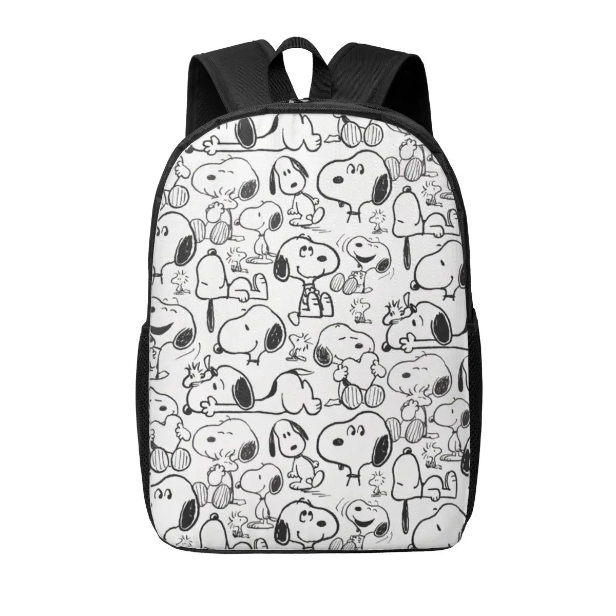 Custom S-Snoopys Smile Giggle Laugh Pattern Backpack for Men Women Water Resistant School College Bag Printing Bookbag