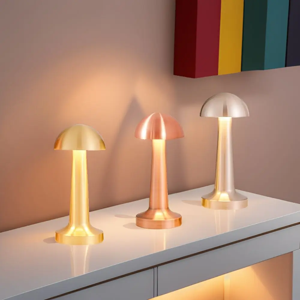 

LED Night Light Lamp Bedside Tabe USB Rechargeable Retro Metal Touch Decoration Living Dining Room Desk Bedroom Decor Nightlight