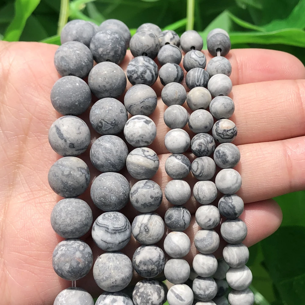 Natural Stone Matte Amazonite Round Beads for Jewelry Making