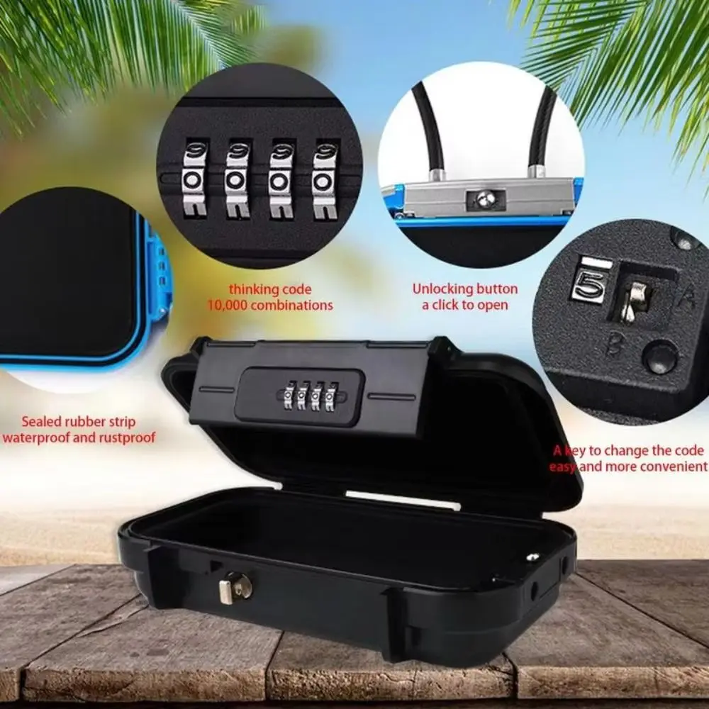 Combination Lock Portable Safe Box Waterproof Design Anti-Theft Travel Safe Box Large Capacity Durable Mini Travel Safe Box