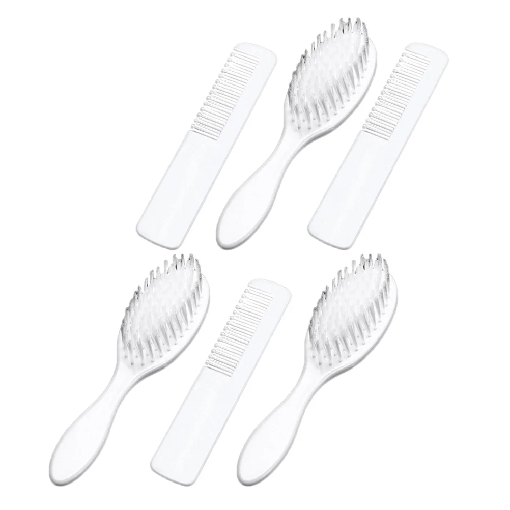 3 مجموعات من فرشاة شعر الأطفال حديثي الولادة، مجموعة مشط للأطفال الصغار، مدلك فروة الرأس، فرشاة لفك تشابك الشعر، مجموعة العناية بالشعر البلاستيكية #5