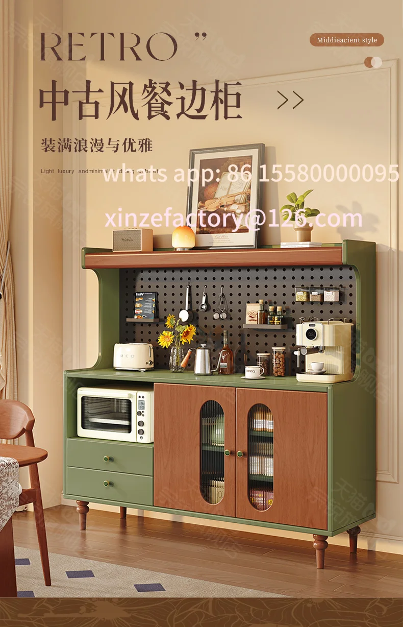 Customizable retro side cabinet integrated against the wall