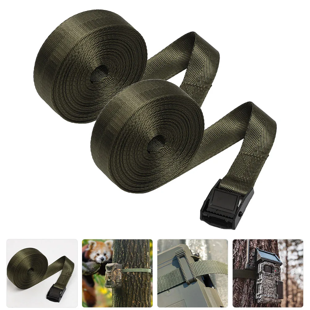 2pcs Camera Multi-function Bundling Belts Convenient Fixing Straps Daily Use Fixing Strap Outdoor Hunting Green