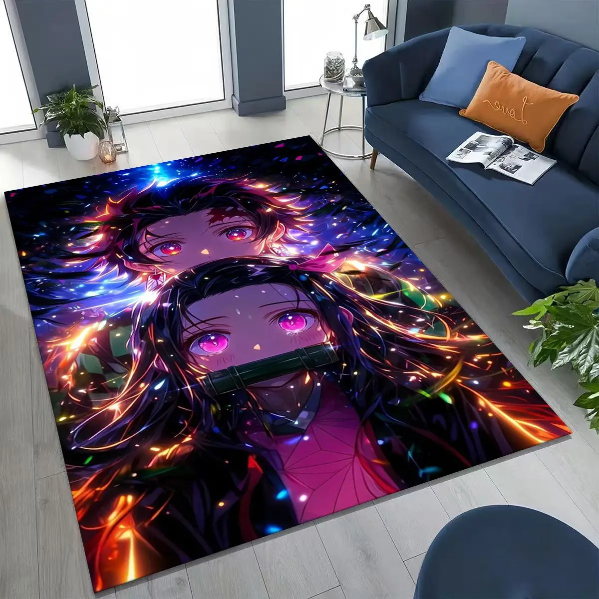 

Anime Demon S-Slayer Kamado Nezuko Tanjirou Cartoon Rug for Bedroom Living Room Sofa Home Doormat Decor,Kids Non-slip Floor Mat