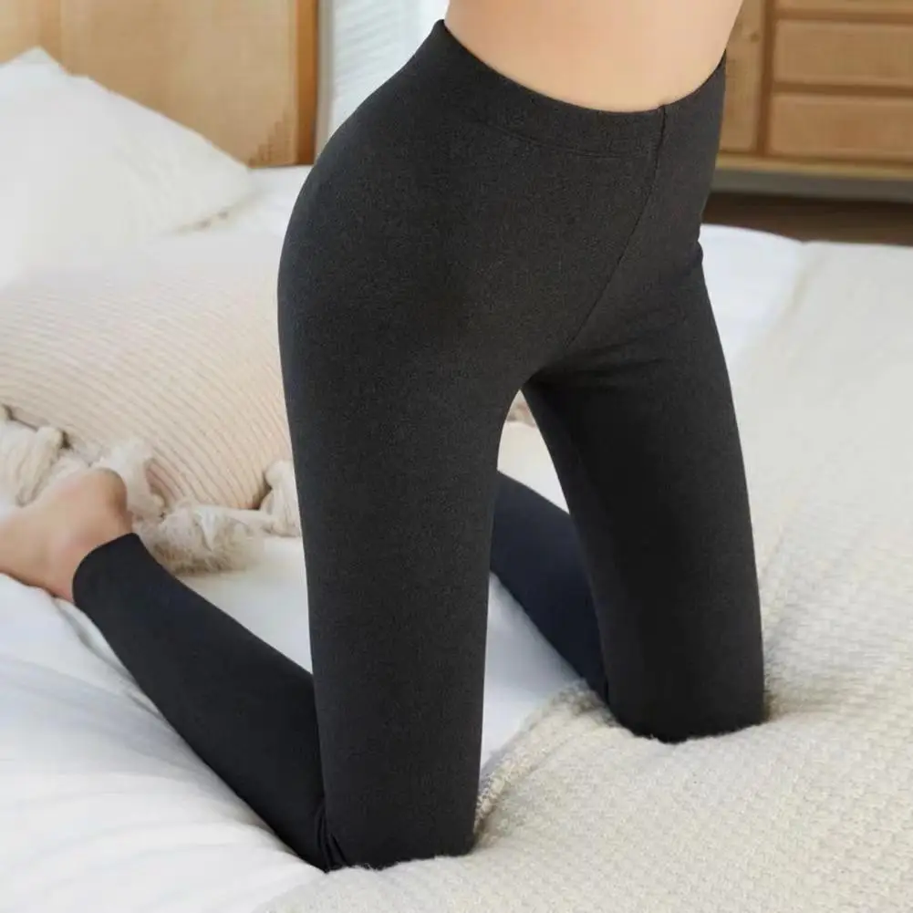 Women Bottoming Pants High Waist DE Velvet Skinny Fit Long Yoga Pants Solid Color Winter Yoga Thermal Leggings