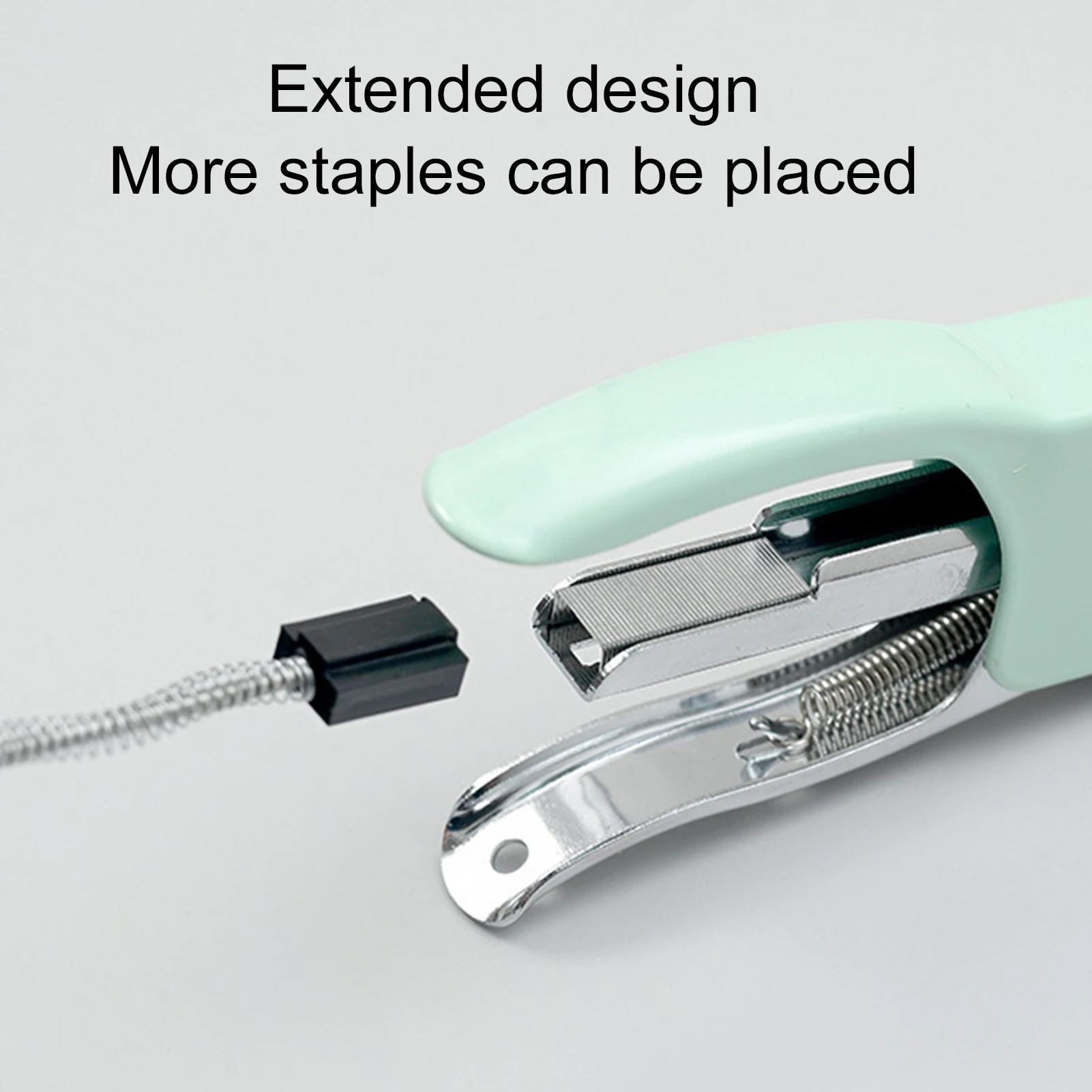 滑り止めベース付きの頑丈なデスクトップホッチキス,透明なホッチキス,省力化,学校用の1本指ホッチキス