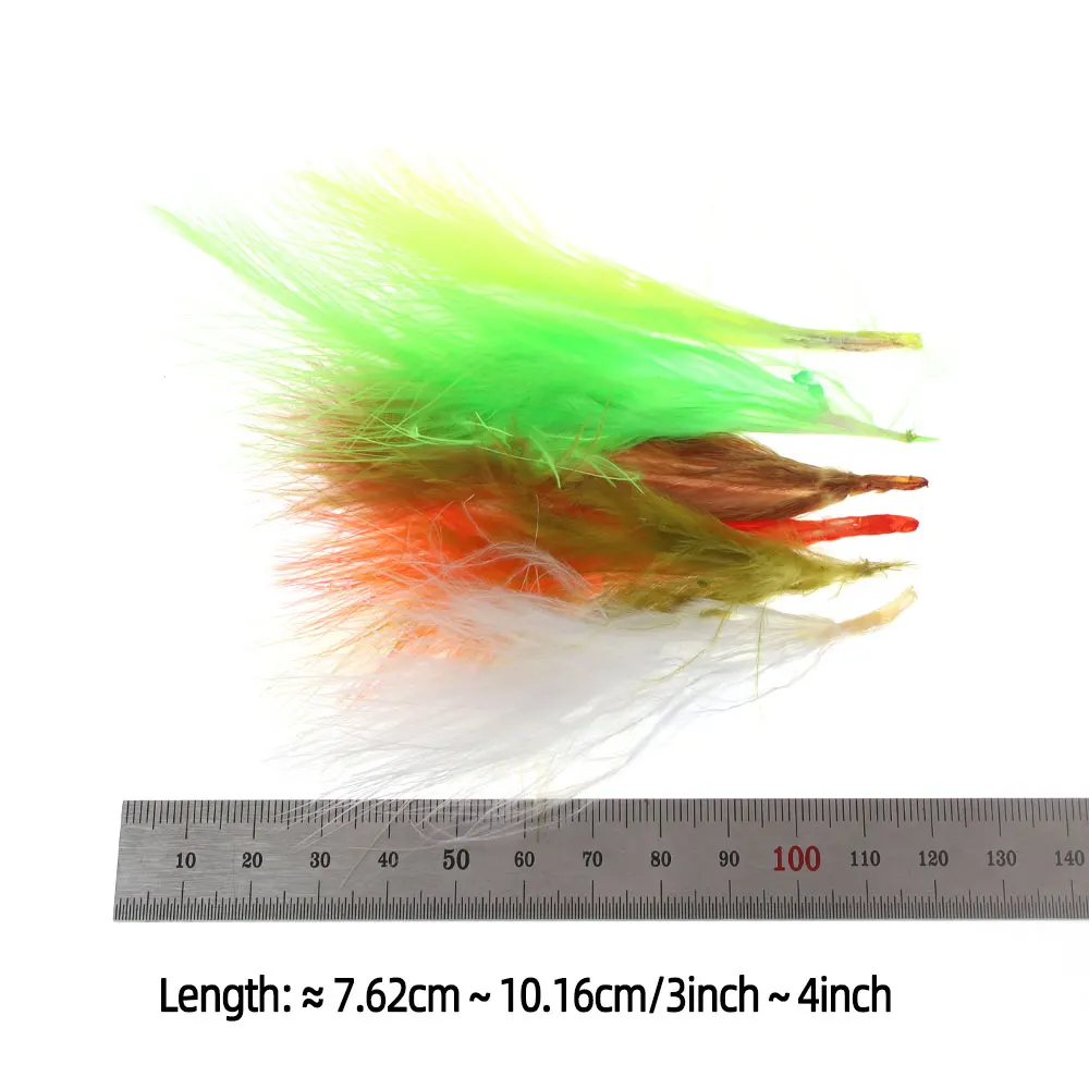 Bimoo 3.5g/Pack 3~4 inch Natural Marabou Feather Tying Streamer Flies Jig Lure Woolly Bugger Leech Fly Bait Fish Tying Material