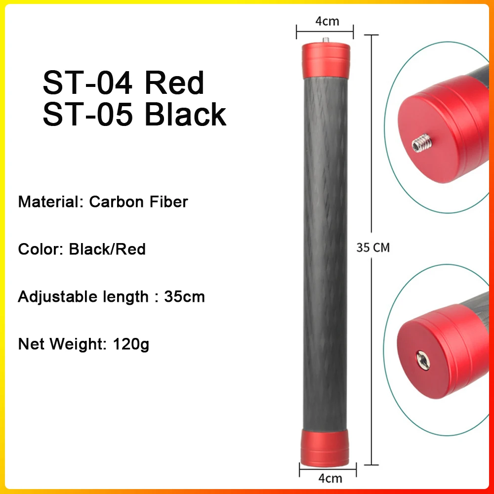 SETTO Tripod Center Column Extension Tube Extender Pole Handheld Bar Telescopic Stick Rod for Gimbal/DJI/Zhiyun/DSLR Camera led