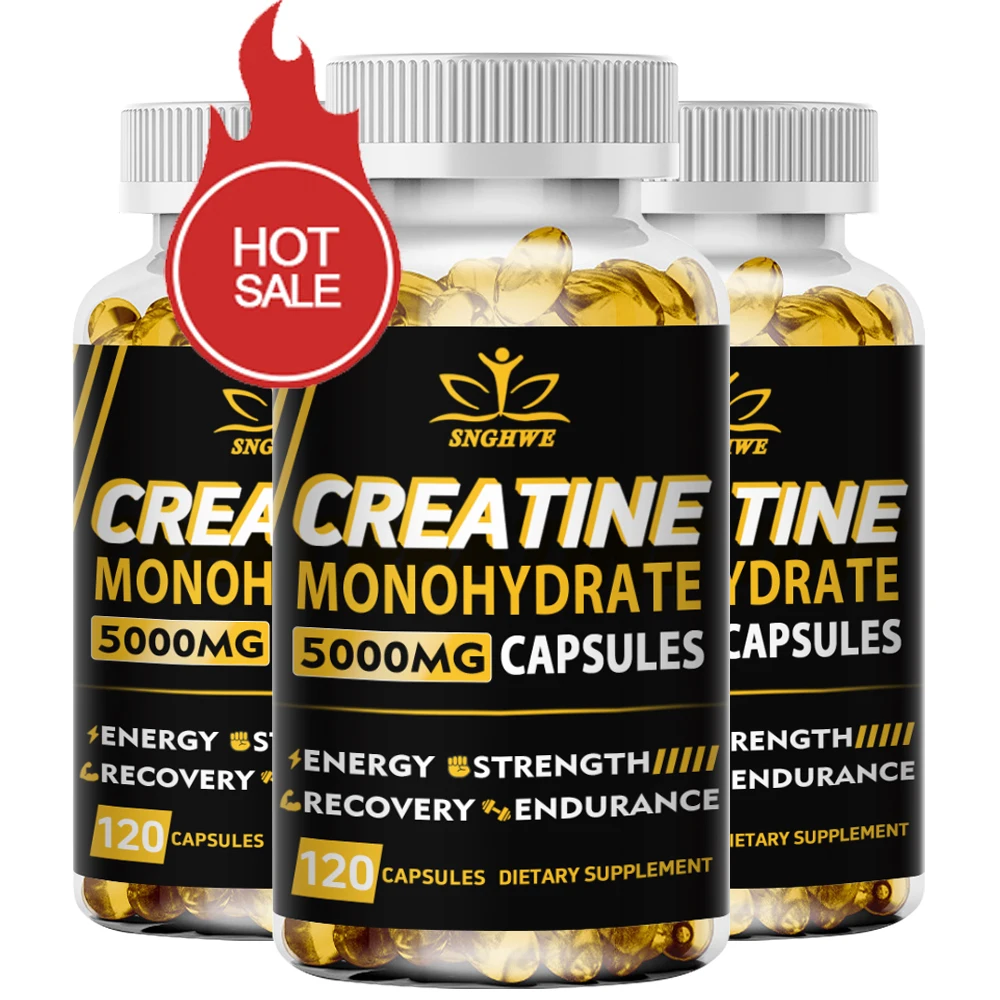 Pure Creatine Monohydrate Capsules For Strength and Muscle Growth - Creatine to Support Post Workout Recovery & Brain Health