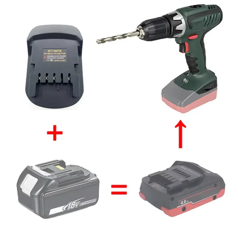Bateria Conversor Adaptador para Makita, Bateria Li-ion Convertida para Metabo 18V Cordless Power Drill, Ferramentas de Driver Uso