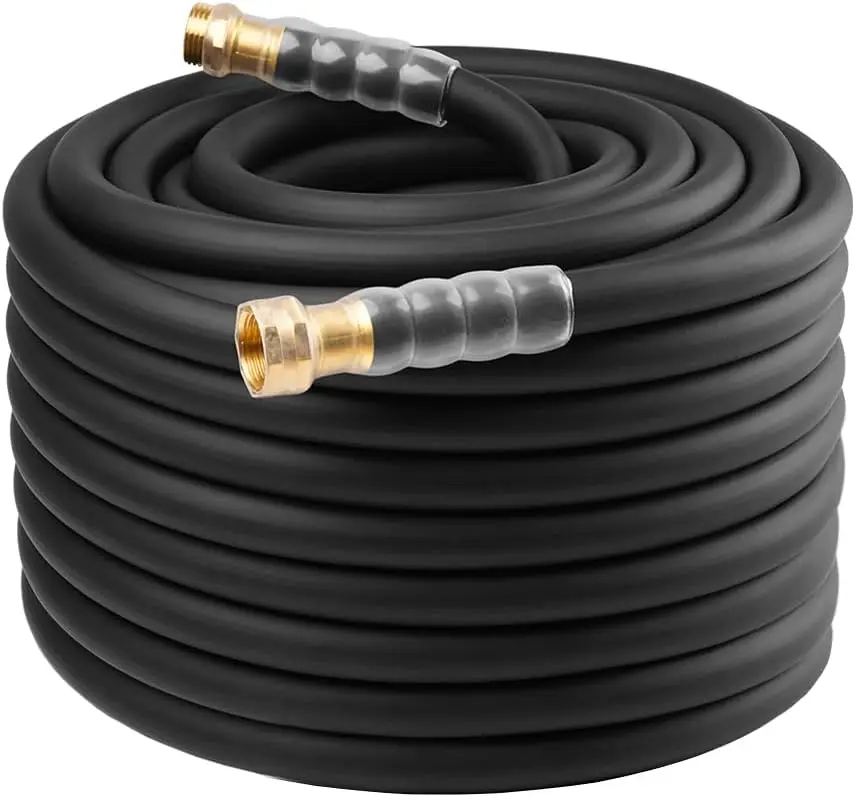 

Heavy Duty Premium Garden Hose 125ft x 5/8', 300PSI Working, 1000PSI Burst, Hybrid Rubber Water Hose